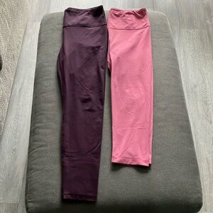 2 Pairs Yogalicious Pink and Purple Leggings